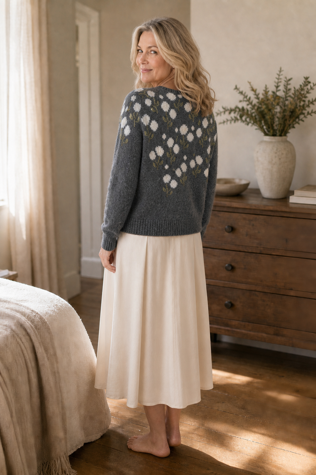 Meadowlin – Blommig Kofta z Otwarty Przodem