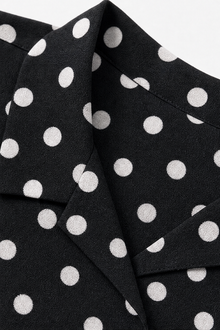 Wearbella – Blus med lång ärm w groszki z kołnierzykiem