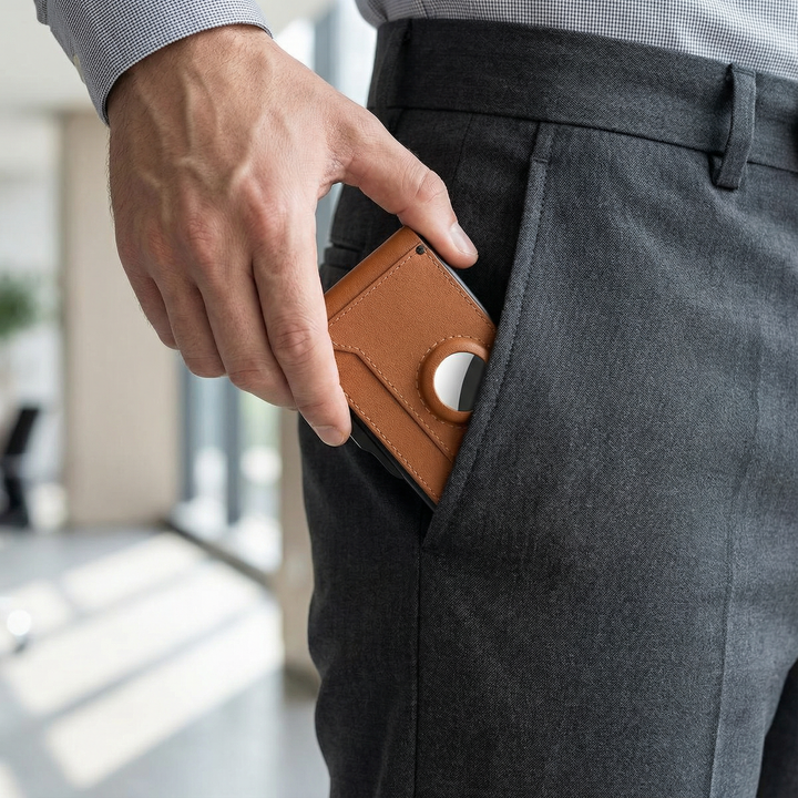 Vaultric - Slim Pop-Up Plånbok med ficka på AirTag