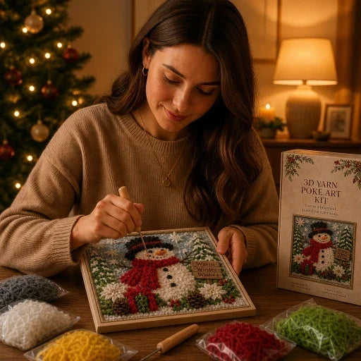 Foldery – Set för sztuki z włóczki på Boże Narodzenie z wyciętymi otworami 3D