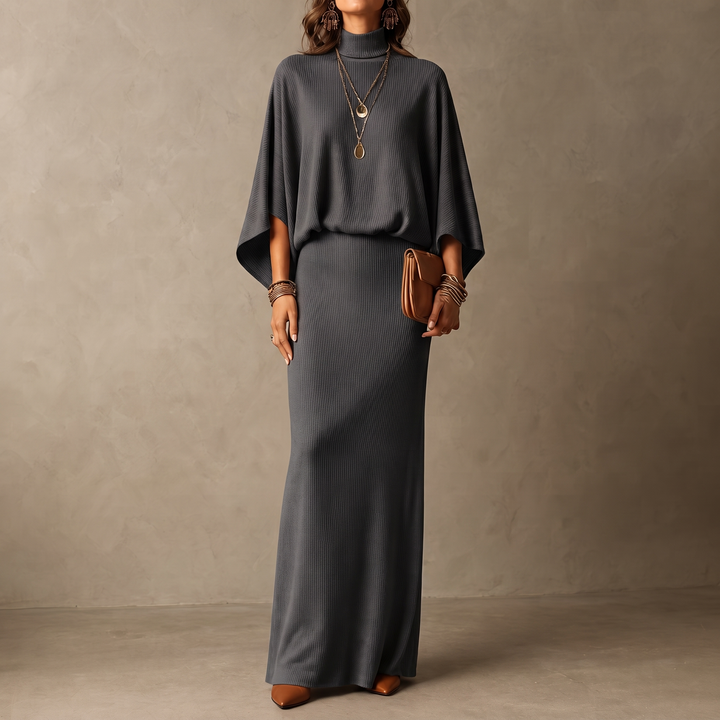 Wearbella – Set z bluzką z ärm nietoperza i długą spódnicą