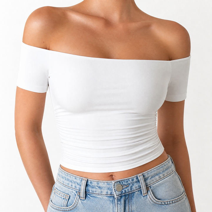 Velora – Dam blus slim-fit utan ramiączek