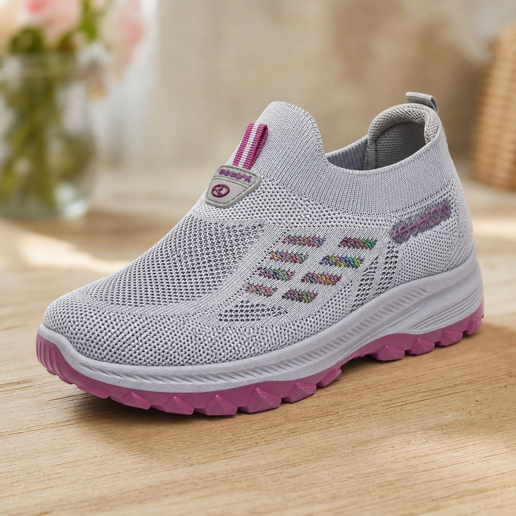 Flexwell – Elastiska Sneakers Slip-On w Szerokim Storlekze