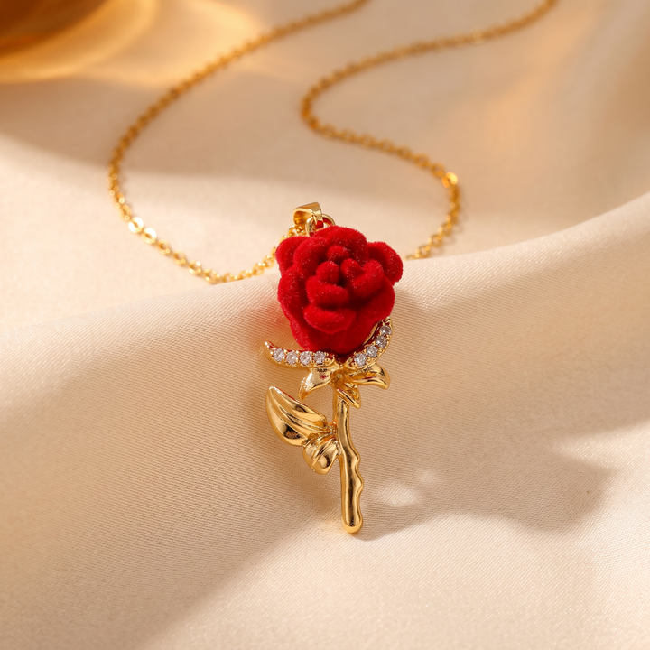 Florevia – Halsband z Hänge i form av Róży z Aksamitą