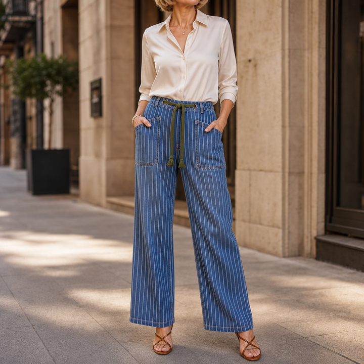 Lunaline – Jeans z rozciągliwego denimu w pionowe band