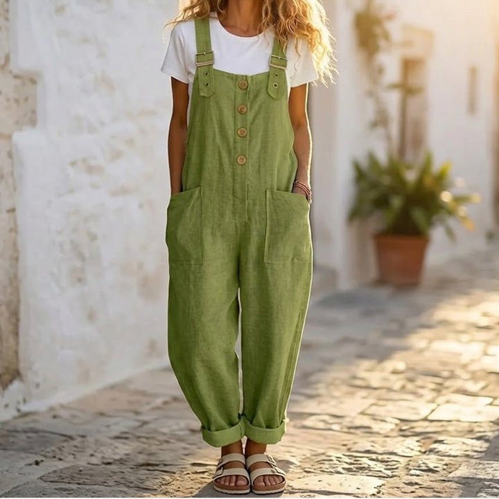 Slowlinen – Luźne ogrodniczki z knappar