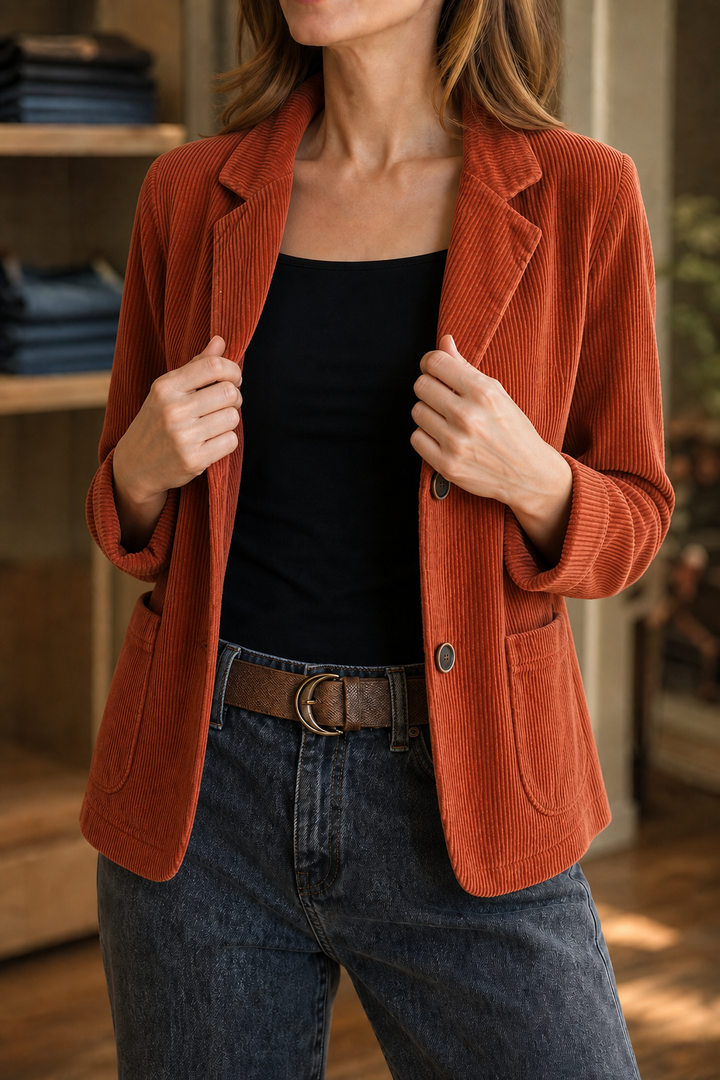 Wearbella – Kurtka o strukturalnych ramionach w stilu cienkiego sztruksu