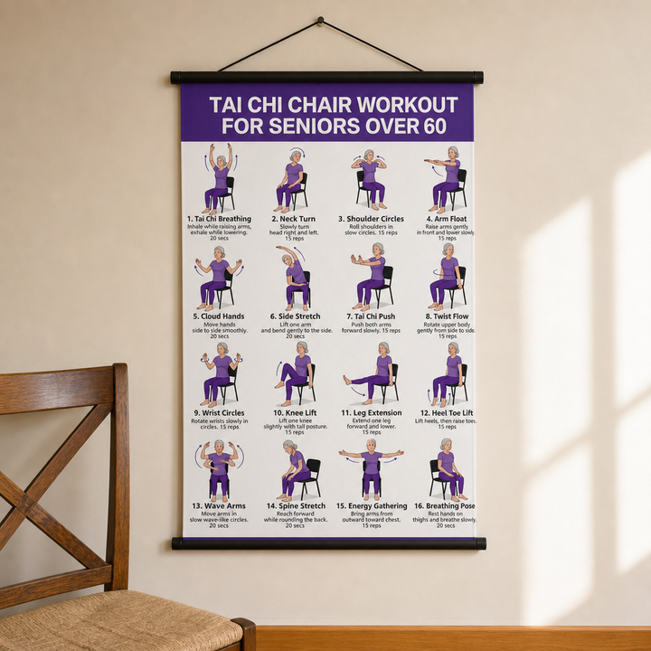 Steadwell – Plakat Tai Chi för ćwiczeń w pozycji siedzącej i stojącej