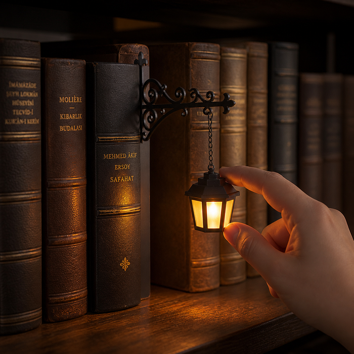 Nightpost – Lampa uliczna som podpórka på książki