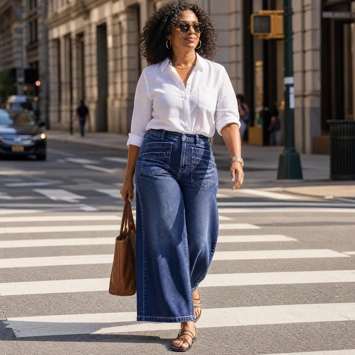 Vellora – Dam jeans z vida ben i kieszeniami naszytymi