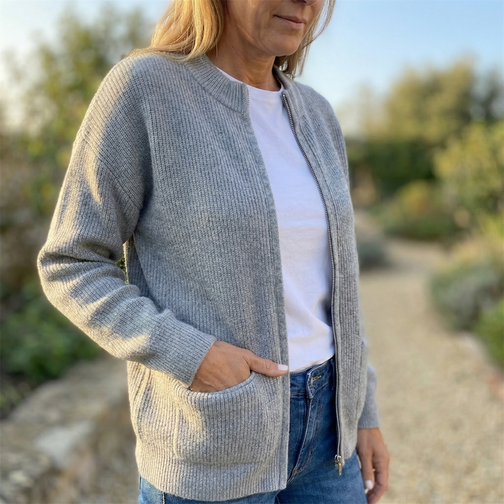 Covena – Mjuk tröja med dragkedja i kieszeniami