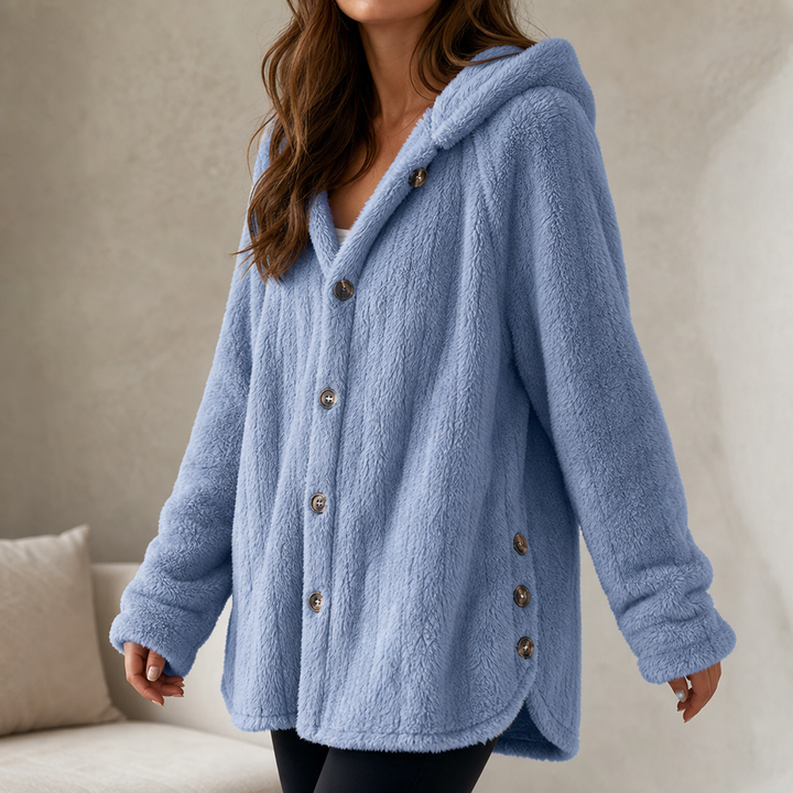 Wearbella – Kofta z kapturem i knappar, tjock splot