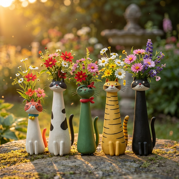 Felina – Handgjord ceramiczny wazon på kwiaty i form av katt