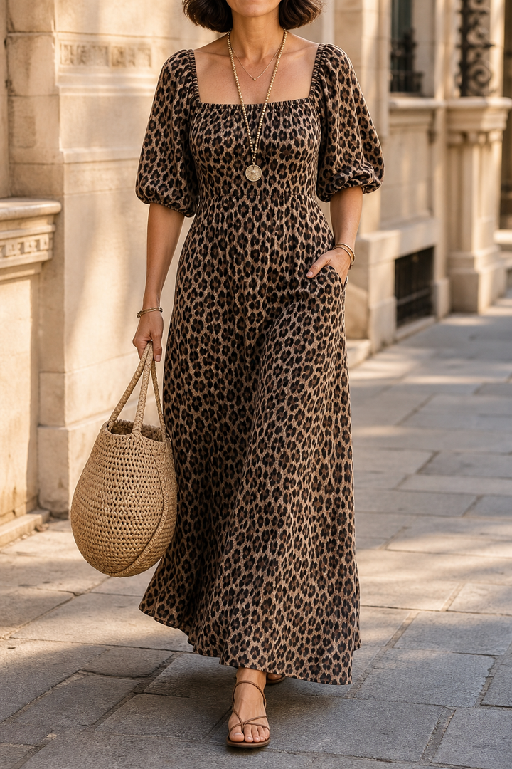 Wearbella – Klänning Maxi w Lwa w Färgze Kawy