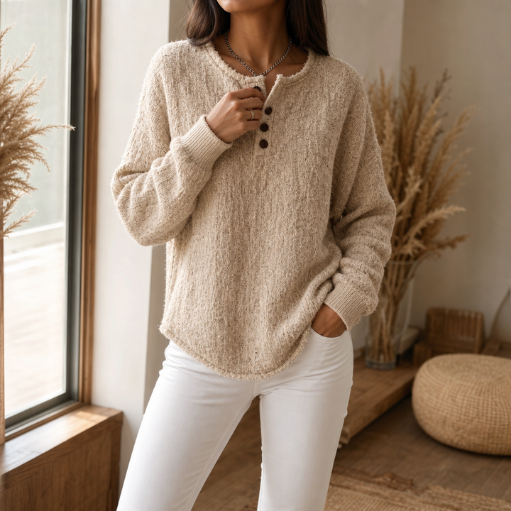 Autumbre – Tjock Tröja Henley z Knappar