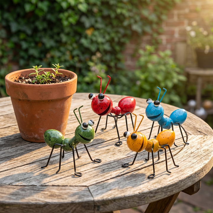 Antly – Färgowe Metalowe Mrówki för Fantazyjnych Ogrodów