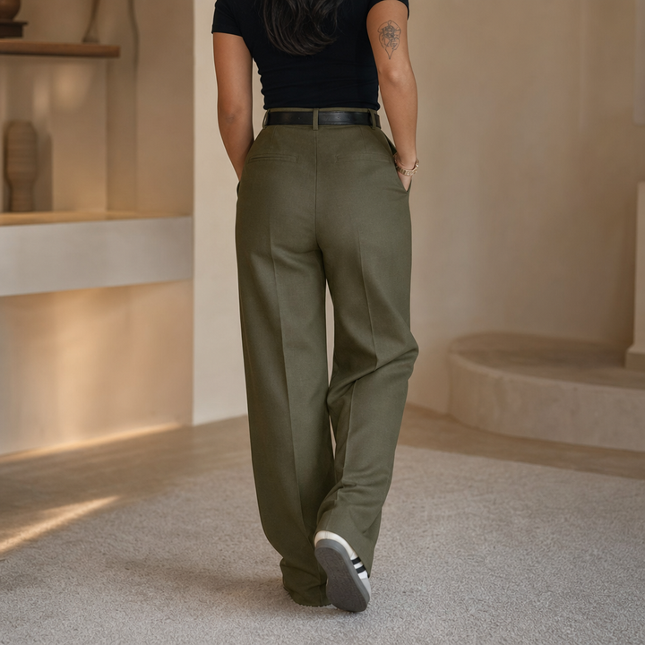 Wearbella – Byxor med hög midja i vida ben