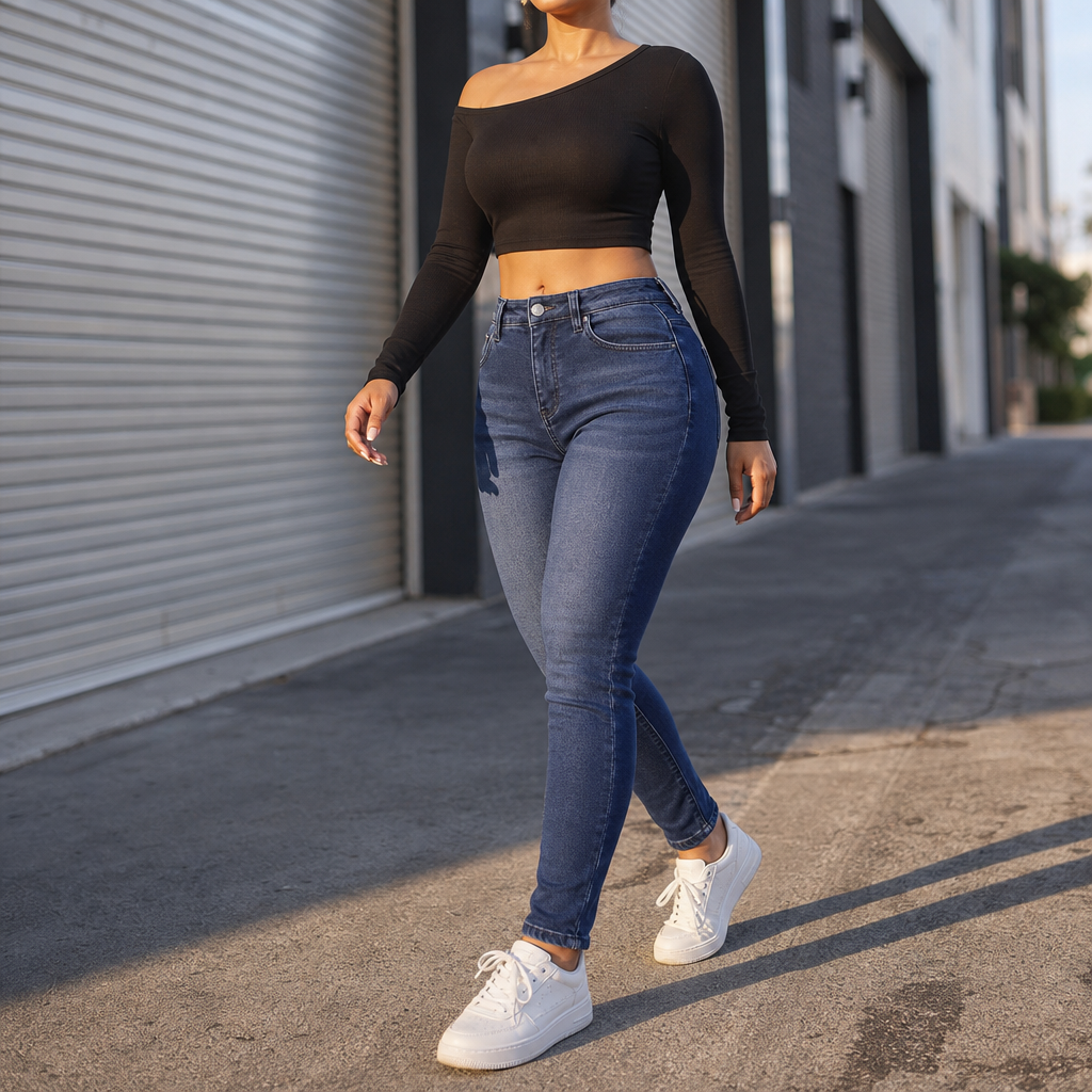 Plushden – Jeans Skinny z Fleecką w Środku