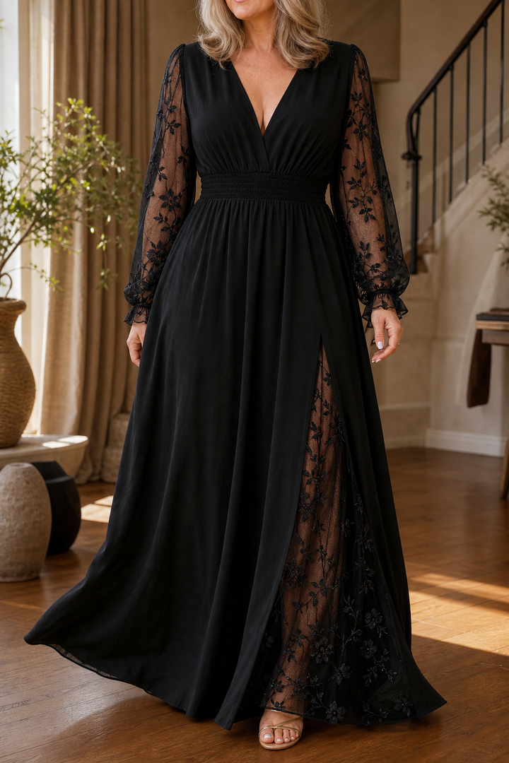 Wearbella – Klänning maxi z koronkowymi ręKaffemi i form av litery A
