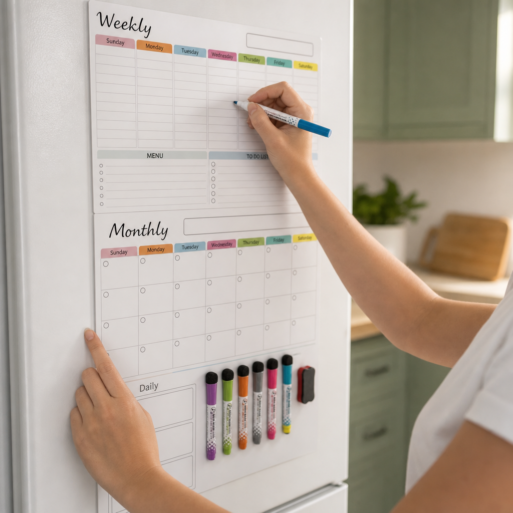 Fridgekeeper – Set magnesów på lodówkę z trzema tablicami