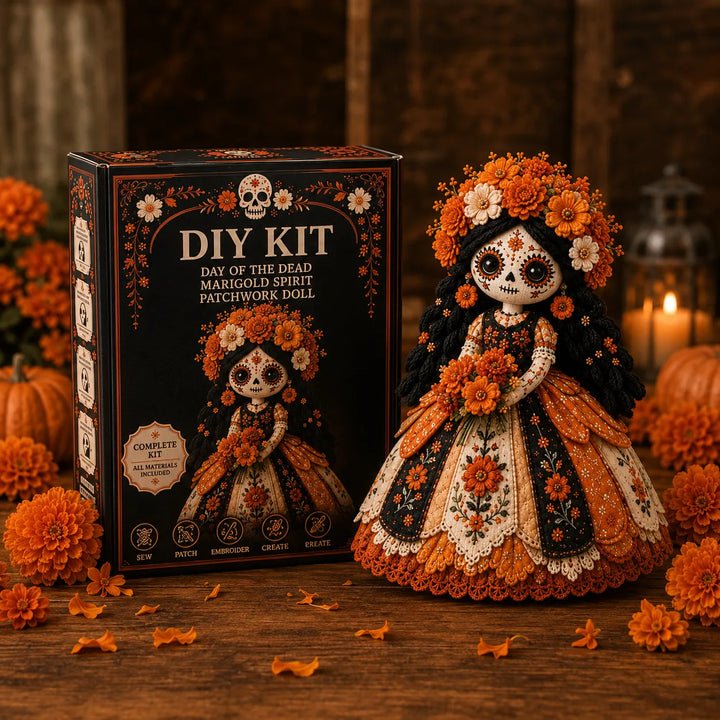 Stitch &amp; Story – Set för tworzenia lalki patchworkowej på Dag Zmarłych dla początkujących