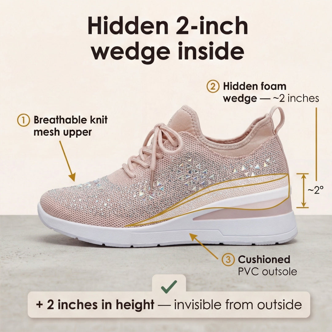 Stellara – Dam sneakers på koturnie z kryształkami