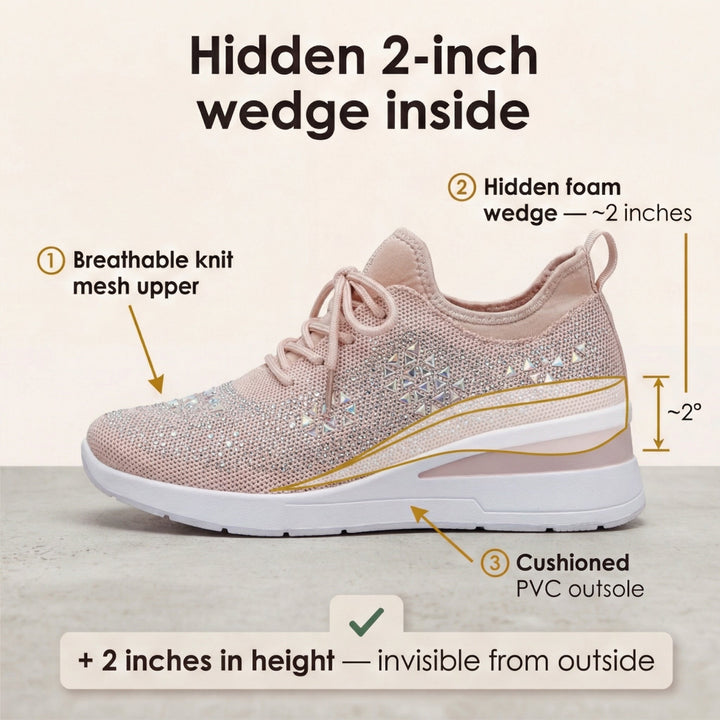 Stellara – Dam sneakers på koturnie z kryształkami