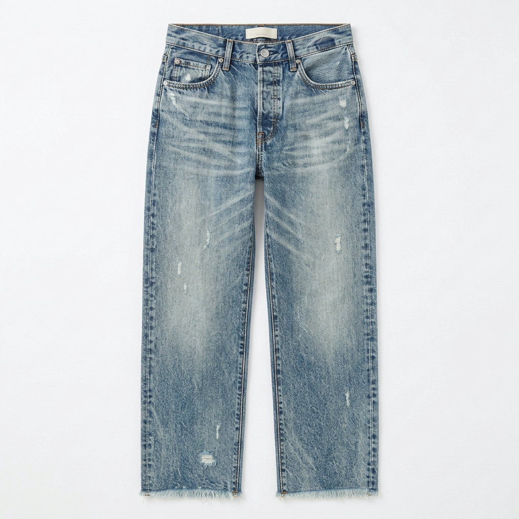 Vivara – Dam jeans retro z frędzlami, korta, proste ben