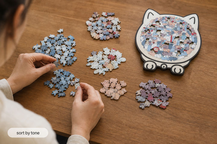 FUNNEL · Purrzzle – 135-elementowa trä fallernka i form av katt