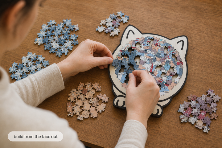 FUNNEL · Purrzzle – 135-elementowa trä fallernka i form av katt