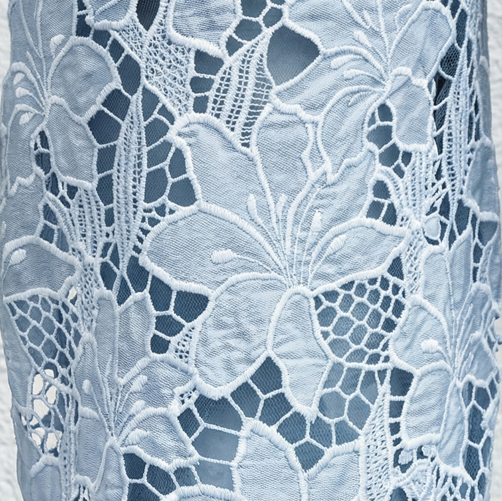 Laceveil – Dam jeans z koronkowymi wstawkami w kwiaty, vida ben