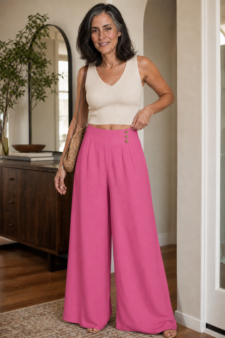 Draperie – Byxor z vida ben i hög midja