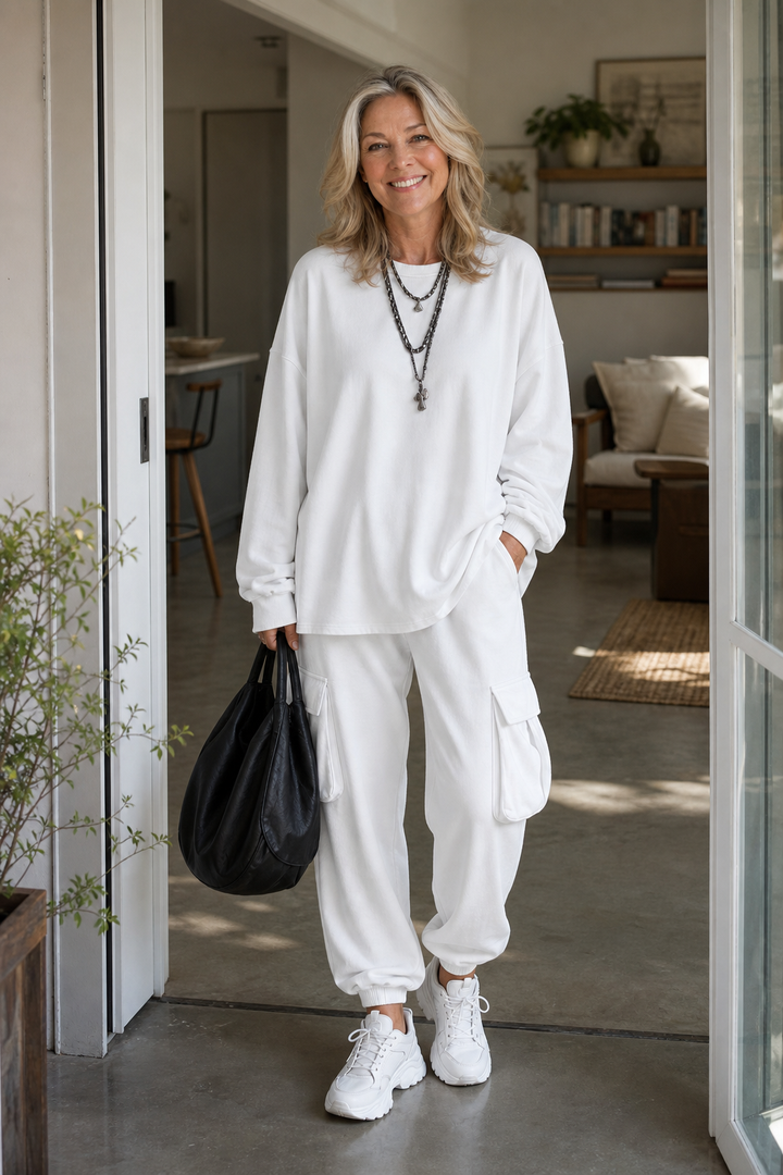 Dayworn – Set bluzki z okrągłym urringning i byxor cargo