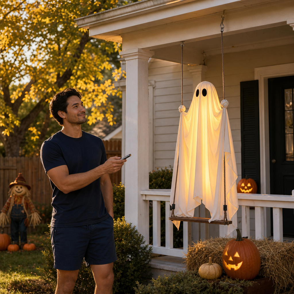Sway Hollow – Ruchomy Satinowy Świecący Duch på Huśtawce