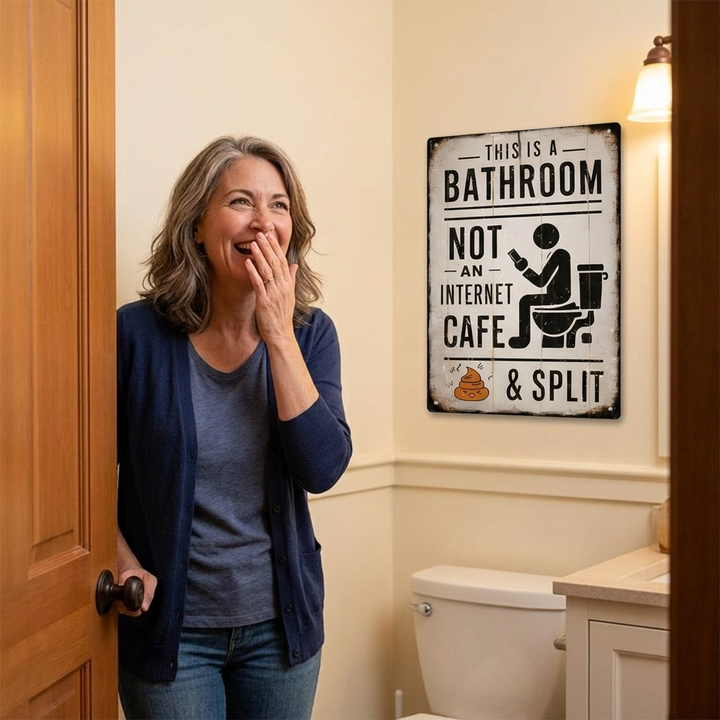 Splitline - Vintage Metall Bathroom Humor Sign