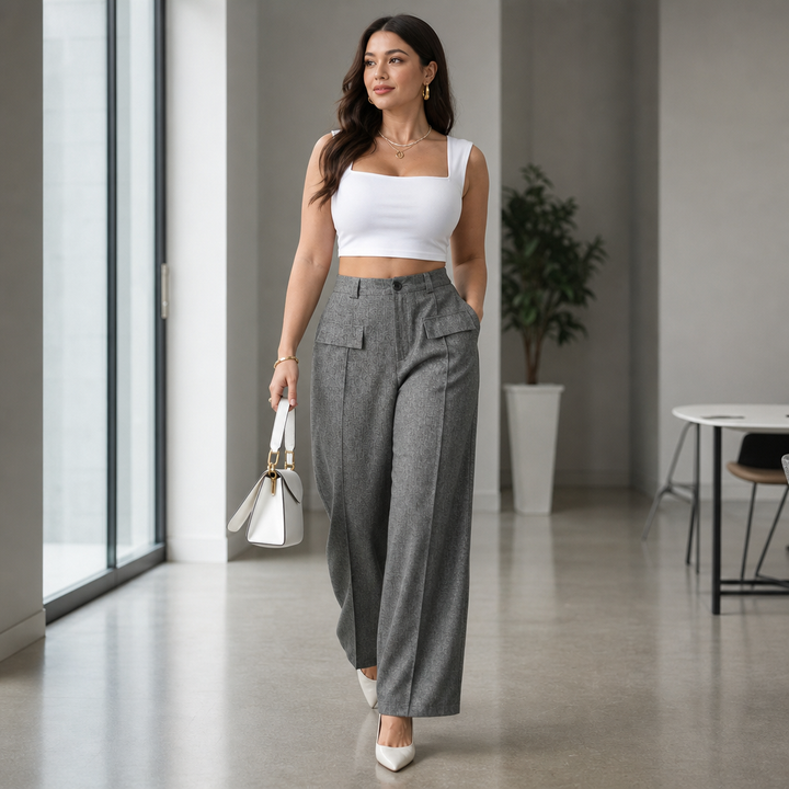 Wearbella – Byxor med hög midja, vida ben