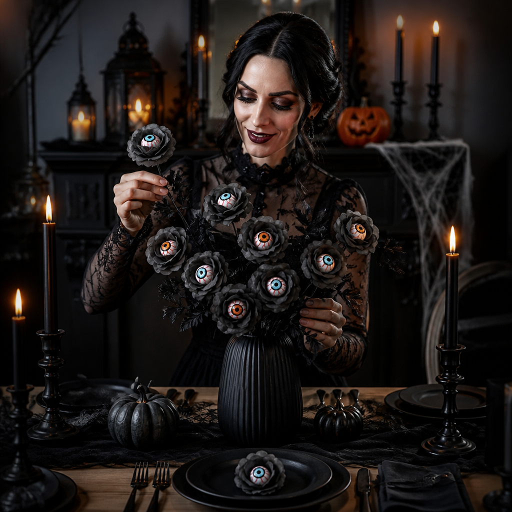 Occulis – Sztuczna Róża z Oczkiem på Stanie (2 Łodygi)