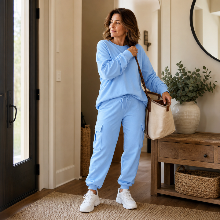 Wearbella – Set topu z okrągłym urringning i byxor cargo
