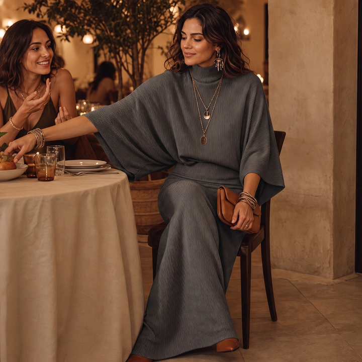 Wearbella – Set z bluzką z ärm nietoperza i długą spódnicą