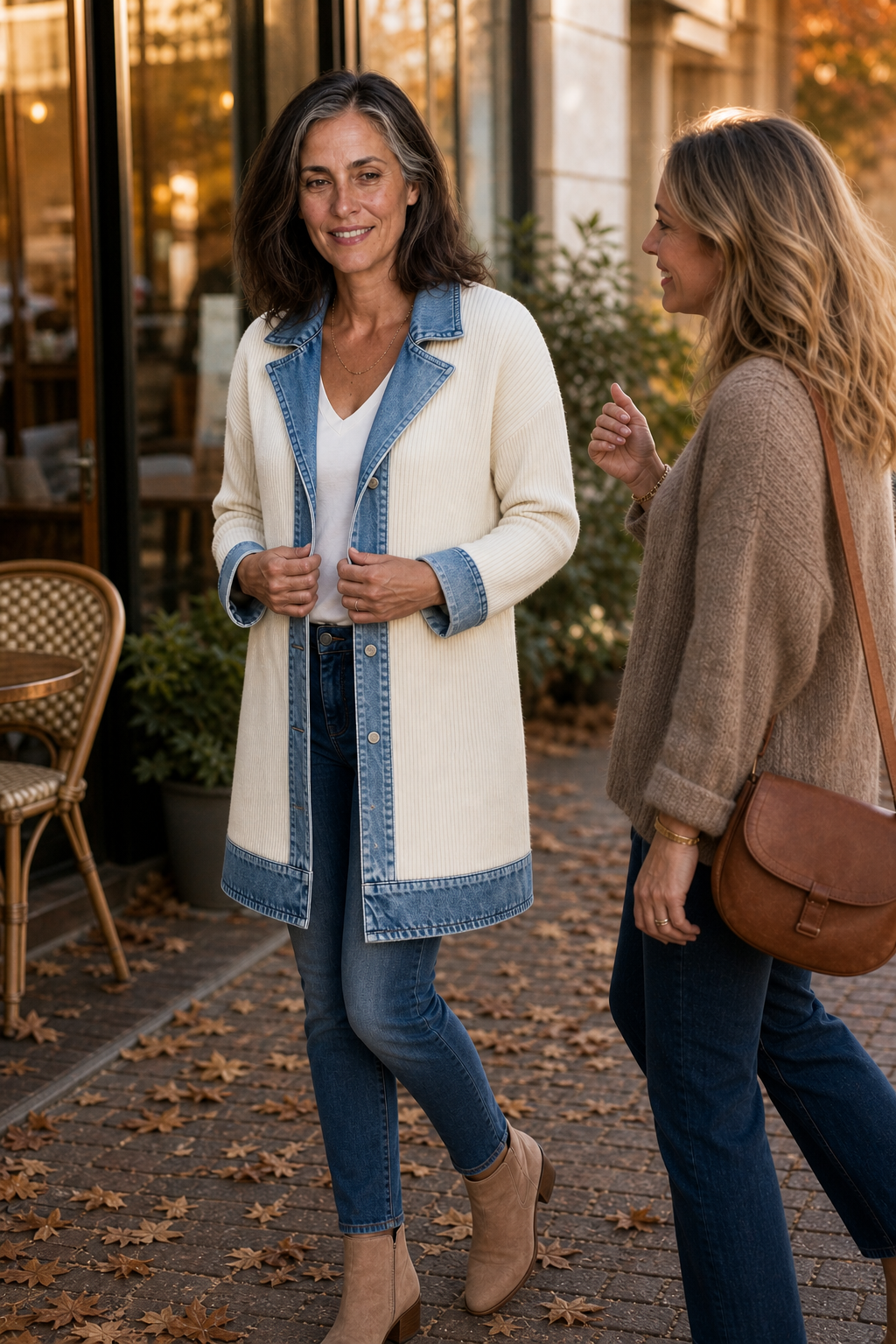 Wearbella – Kappa dzianinowy w stilu denimu