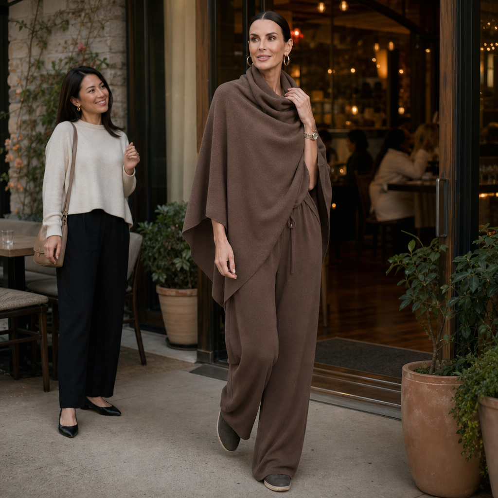 Draveny – Top z drapowanym urringning i byxor