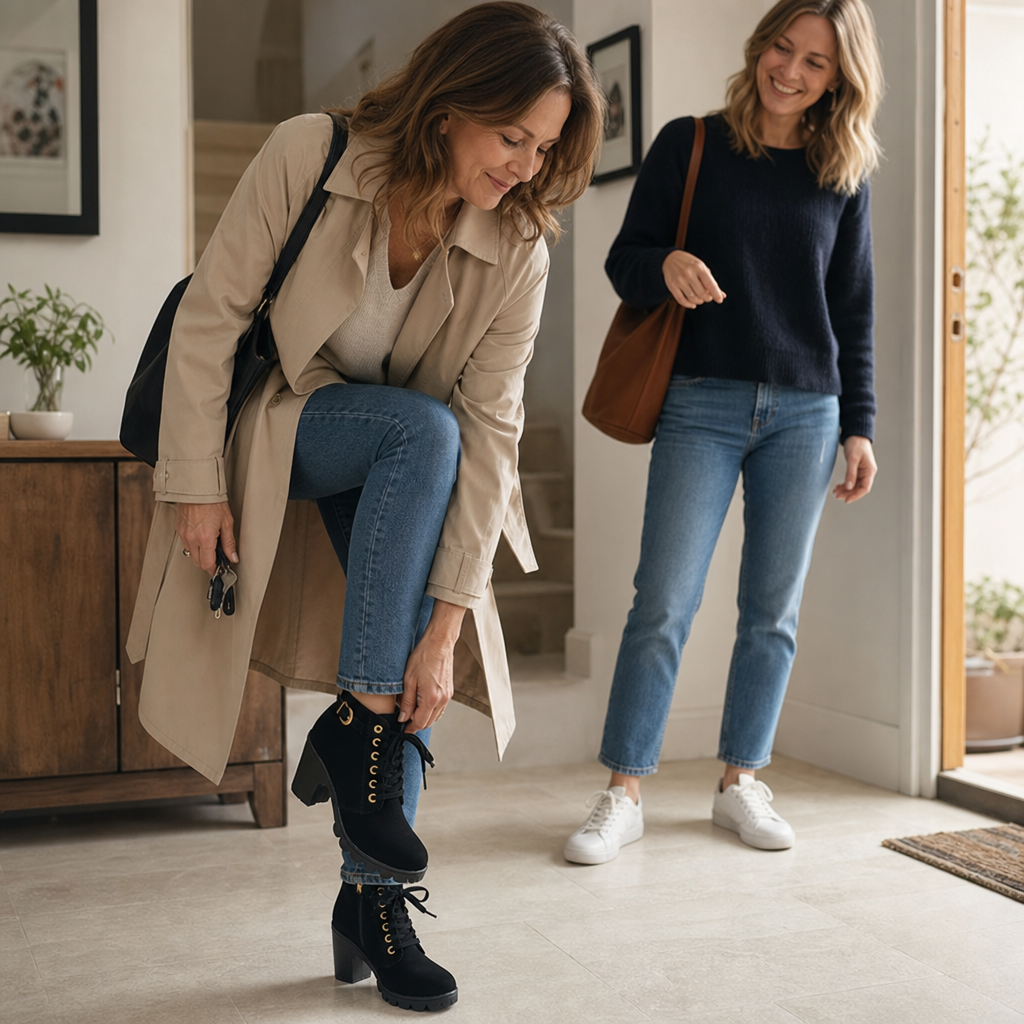 Steadē – Platforma Bred Chunky Obcas Boots ankelhöga