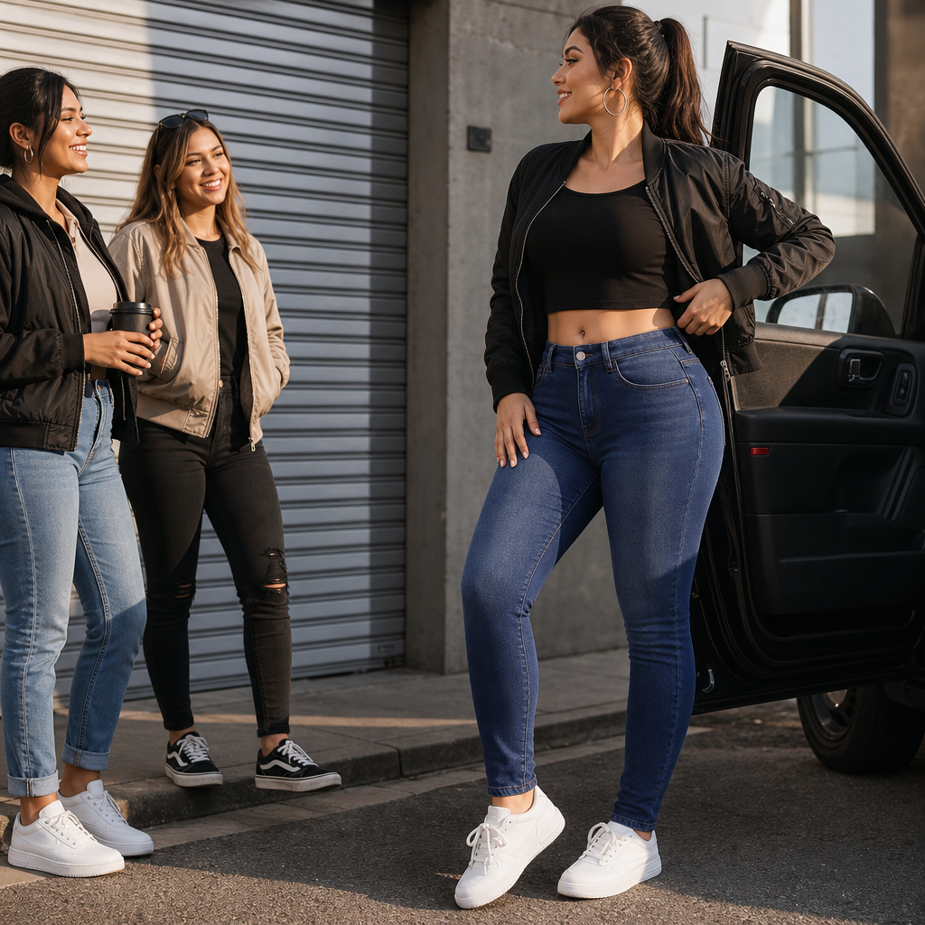 Plushden – Jeans Skinny z Fleecką w Środku