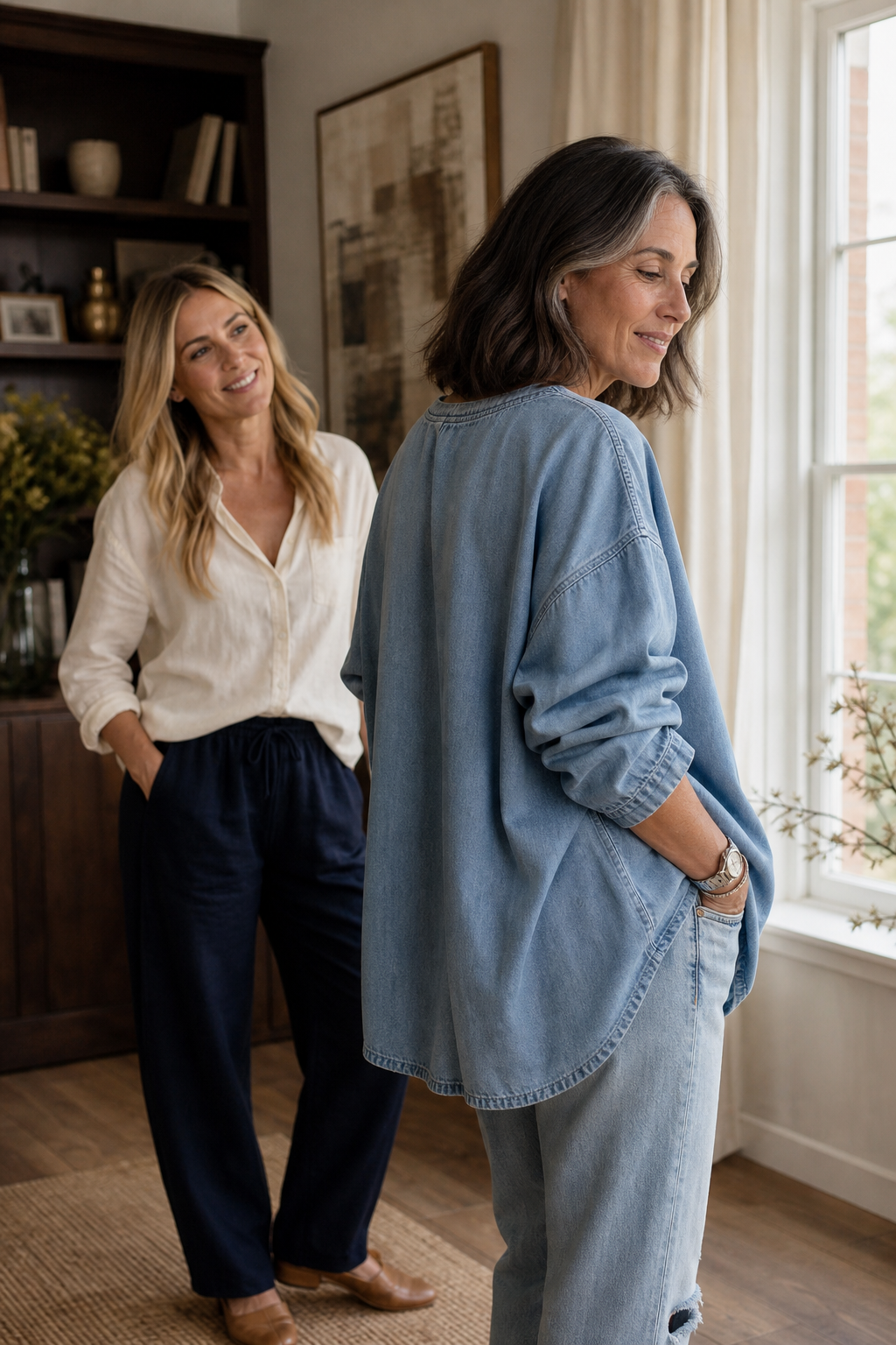 Zipdenim – Blus z półzamkiem w stilu dżinsowym