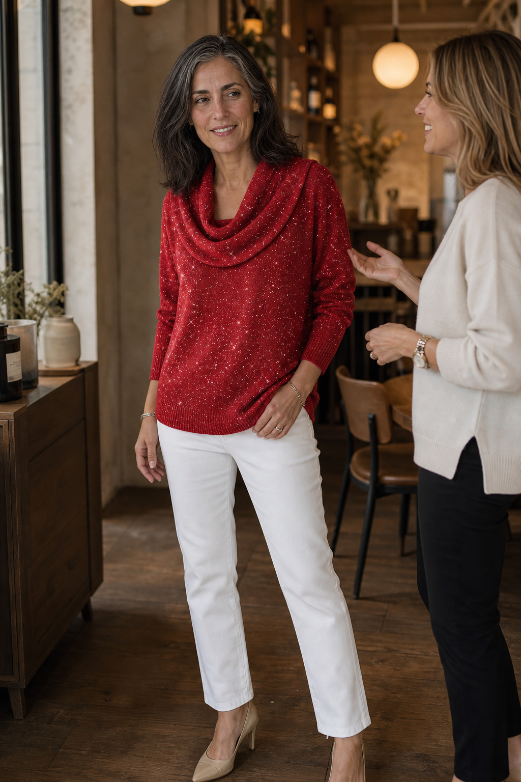 Sparkle – Lång top z urringning w łódkę