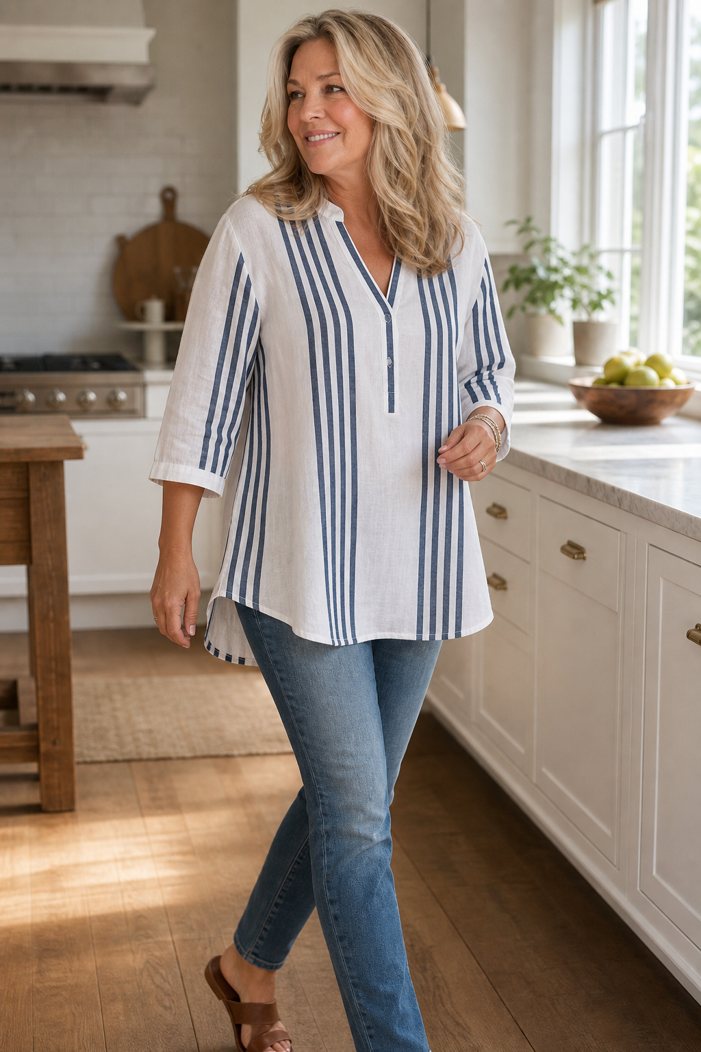 Wearbella – Blus w band z urringning w v-ringning i 3/4 ärm