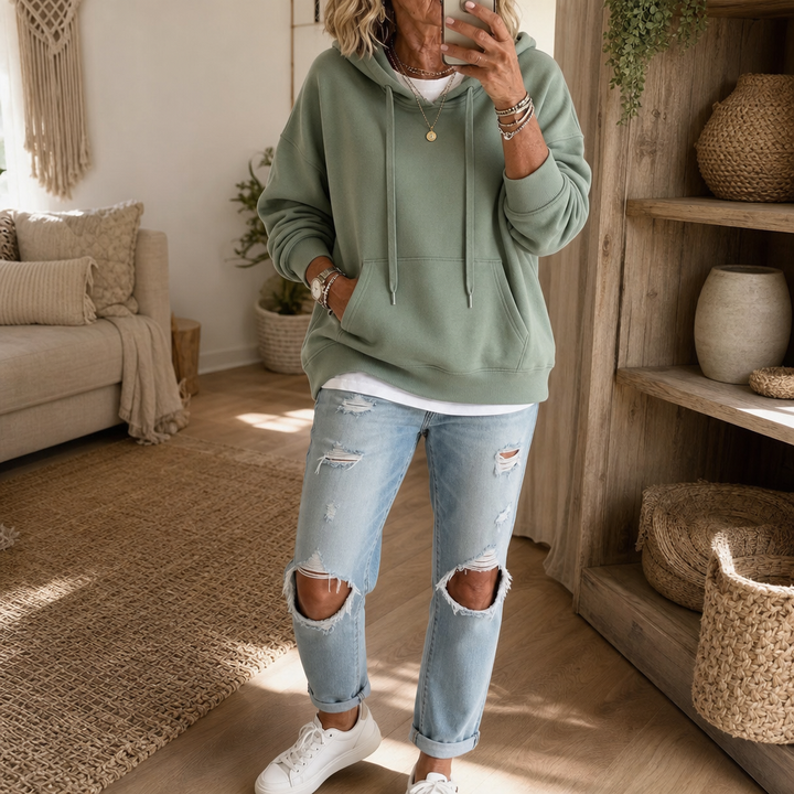 Wearbella – OverStorlekd Hoodie z Bawełny z Opadającymi Ramionami