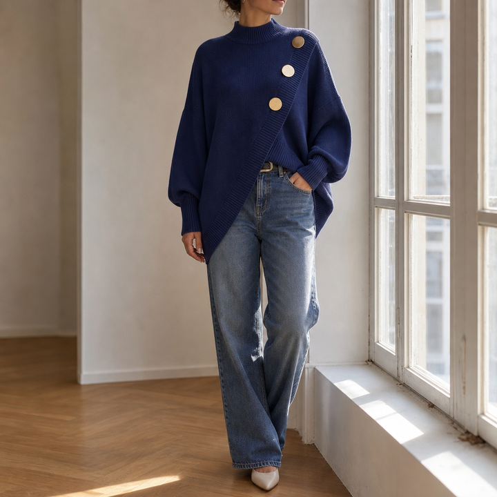 Wearbella – Asymetryczny Tröja z Ärm Latarniowym i Zawijanym Przodem