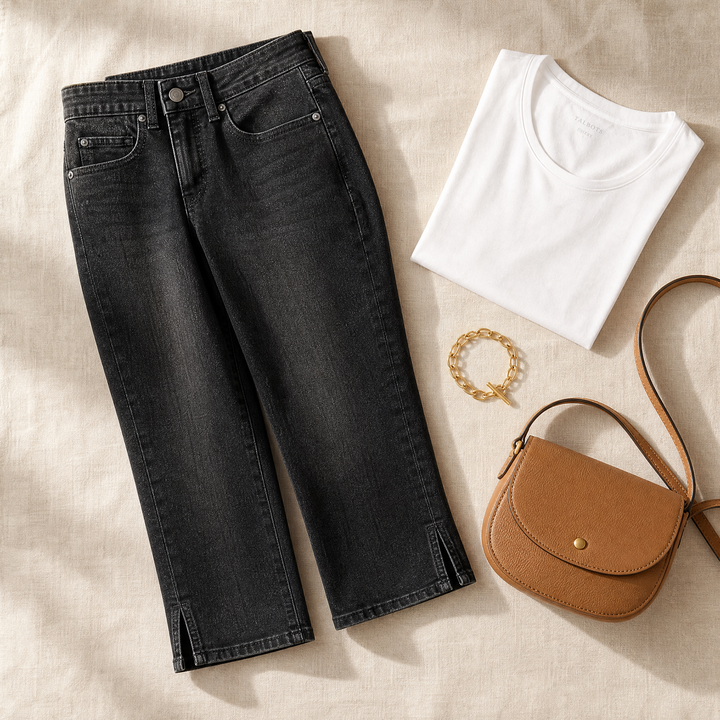 Curvella – Bekväma, wysokie denim capri