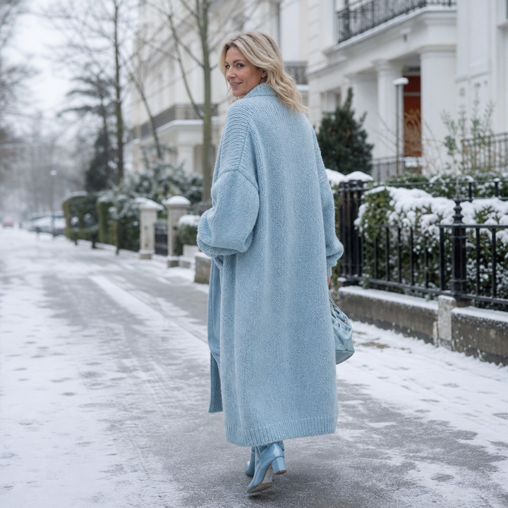 Wearbella – Tjock Tröja-Kurtka z Knappar knähöga